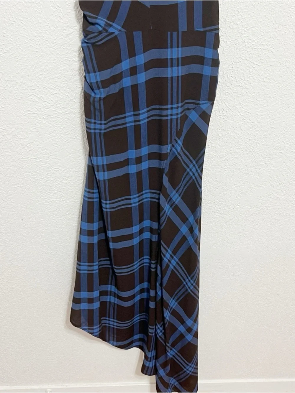 NWT A.L.C. Iggy Plaid Draped High-Neck Assymetrical Dress - Picture 10 of 11